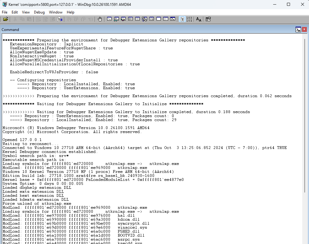 Windbg QEMU