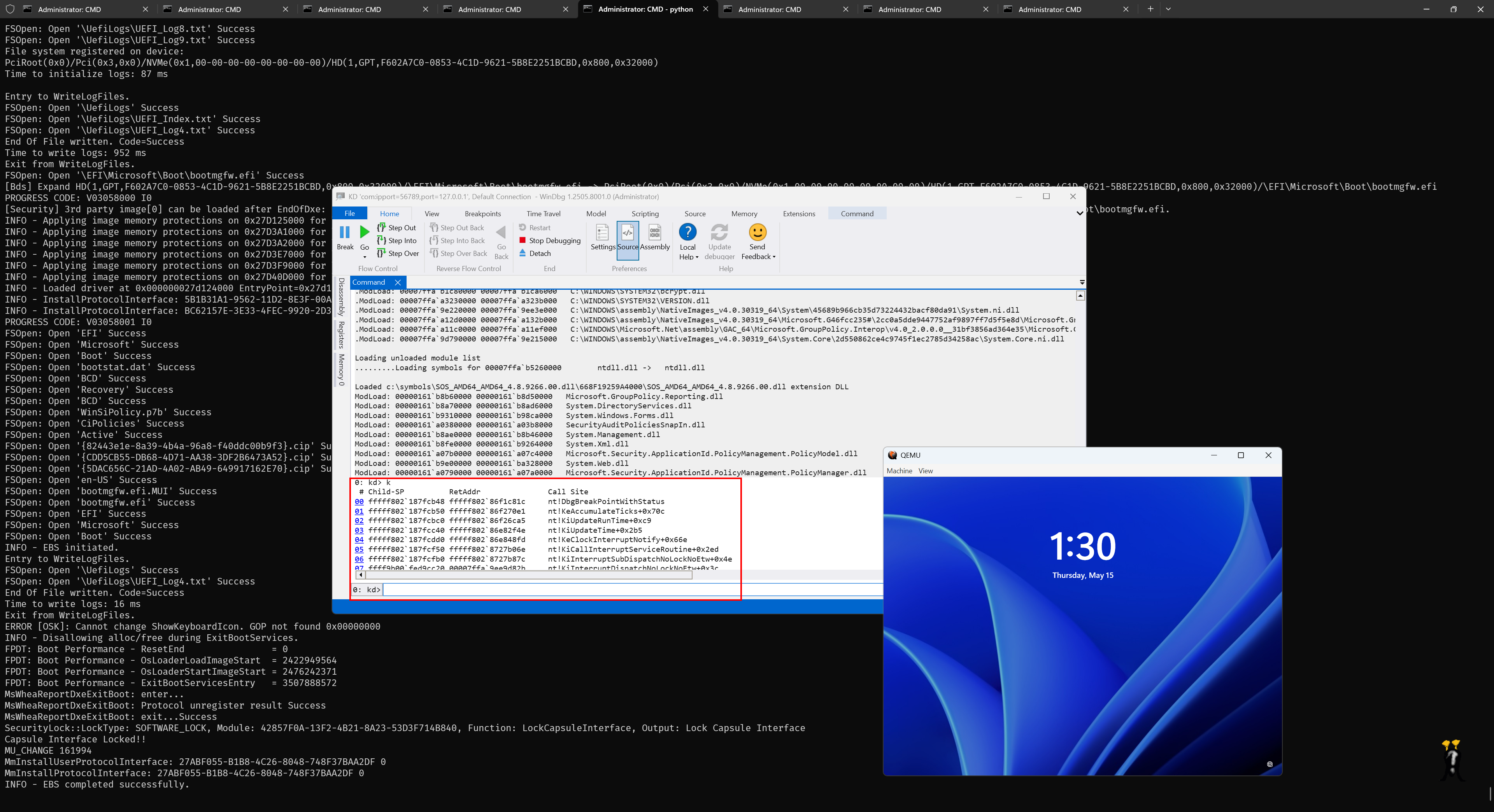 Windows Kernel Debugging on QEMU