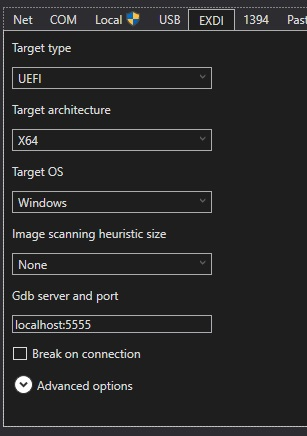 Windbg EXDI Connection